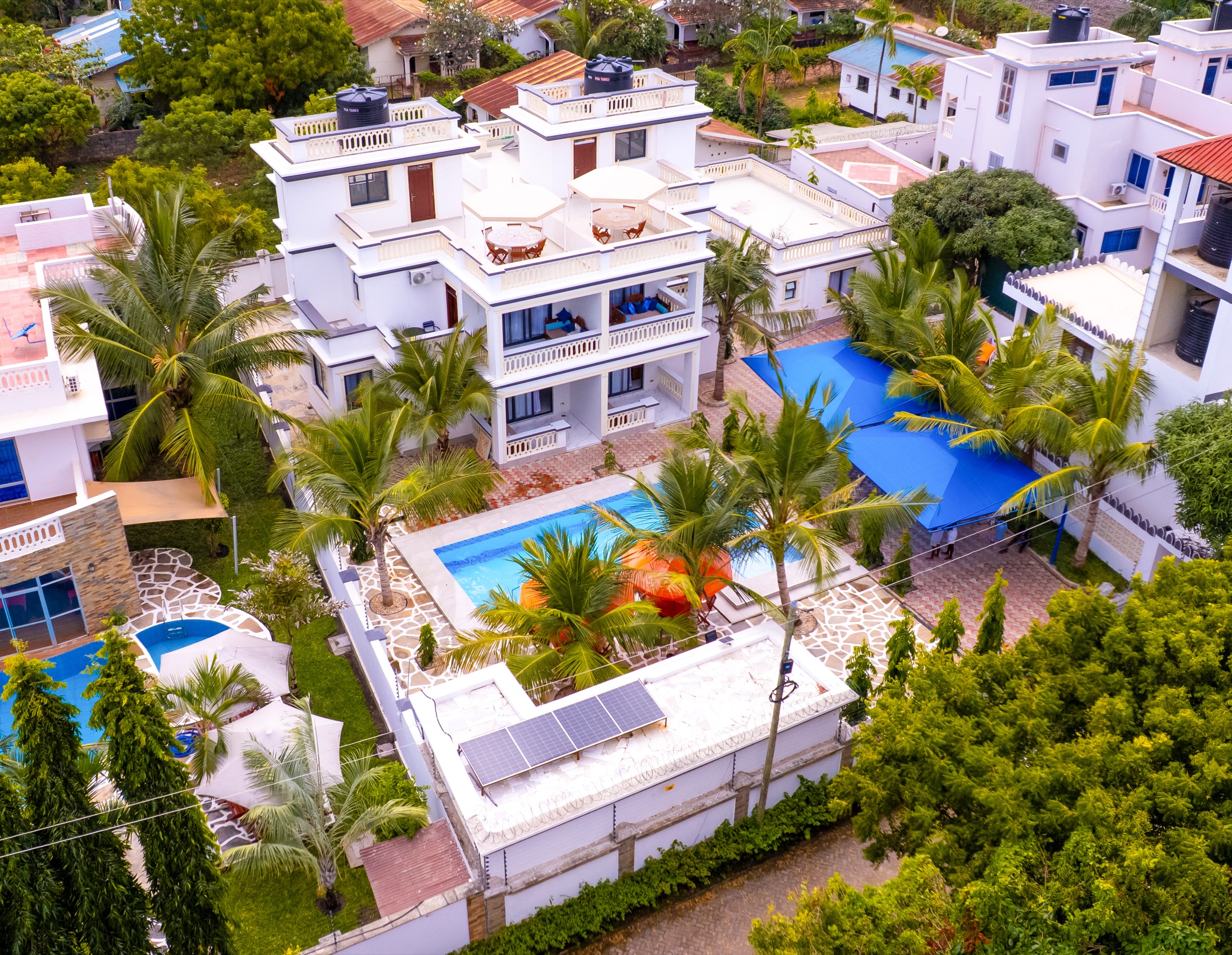 Coconut Villa aerial view — Diani Beach, Kenya